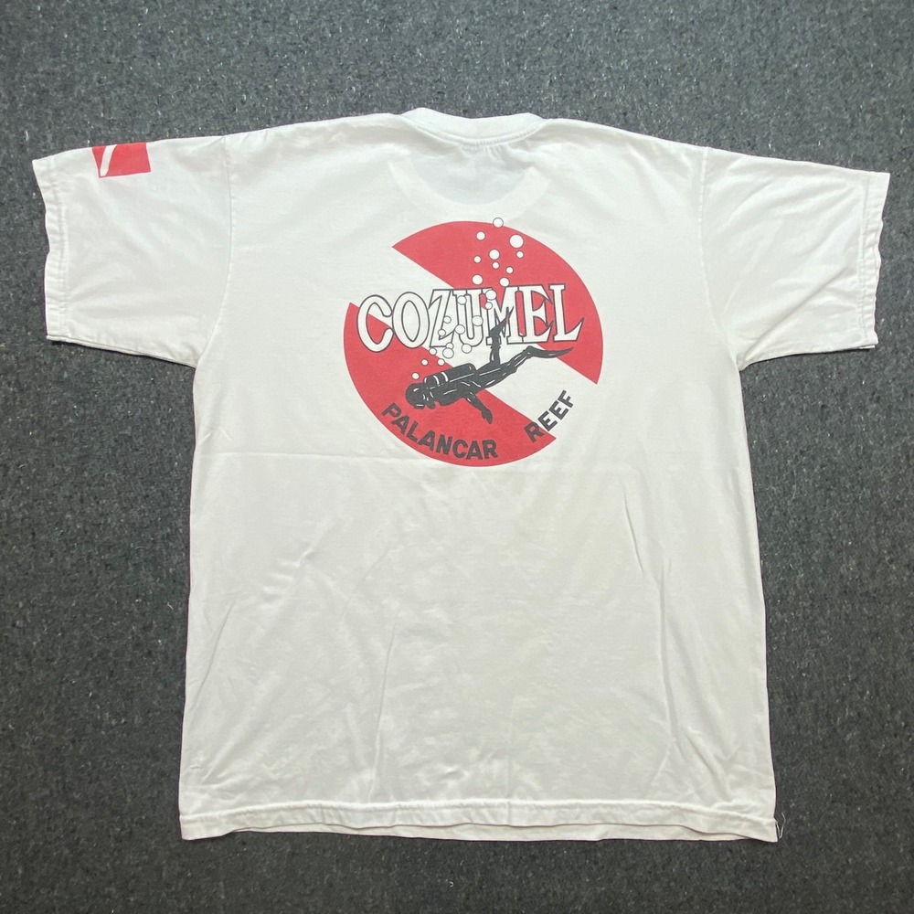 Dolphin Cozumel Scuba Diving T Shirt XXL Mens White Palancar Reef Graphic Cotton - Picture 8 of 12